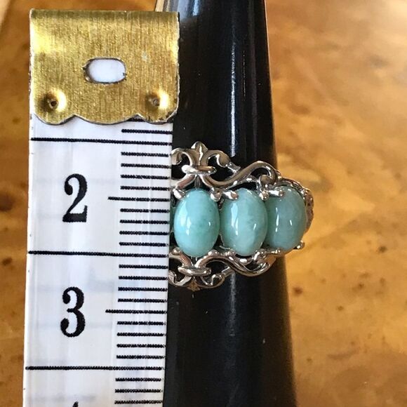Natural Larimar Blue Apatite Sterling Silver Ring Size 7 - Picture 6 of 8